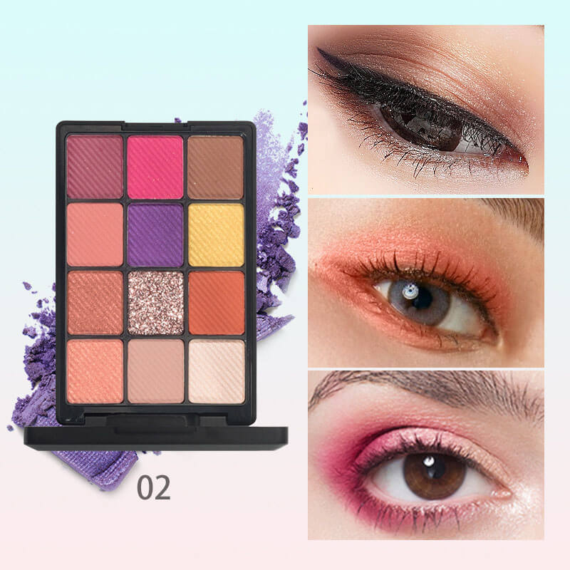 4-style of 12-color Eyeshadow Palette (Hard Plastic Pan)