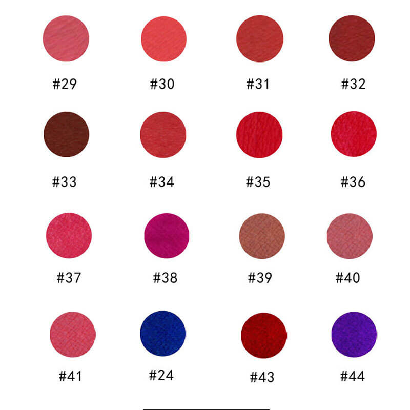 43-color Black Lid Square Tube Matte Liquid Lipsticks (#31-#43)