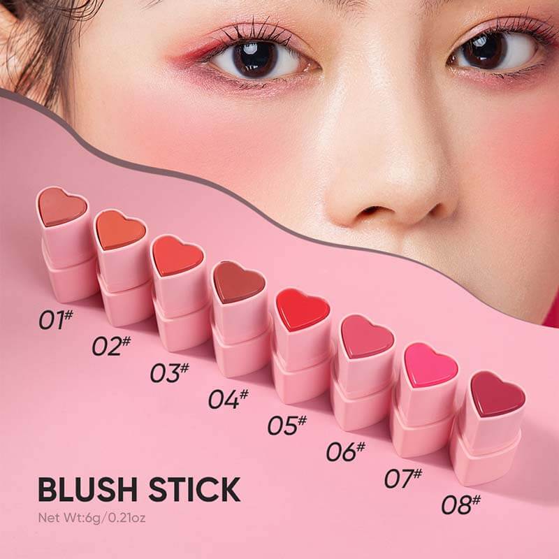 8-Color Heart-Shaped Blush Stick