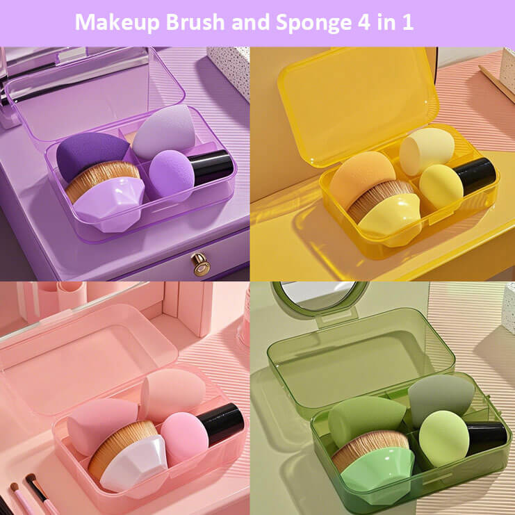 4-set of 4-piece Makeup Brush and Sponge