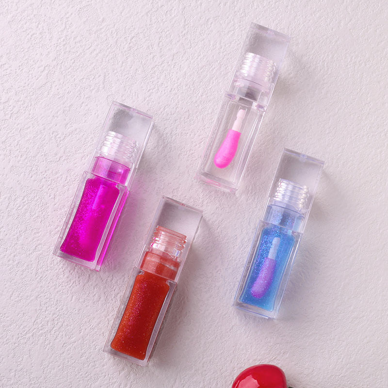 13-color Transparent Water-drop Square Tube Temperature-changing Lip Oil