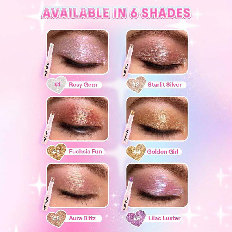 6-color Crystal Jelly Highlighter/Eyeshadow Stick