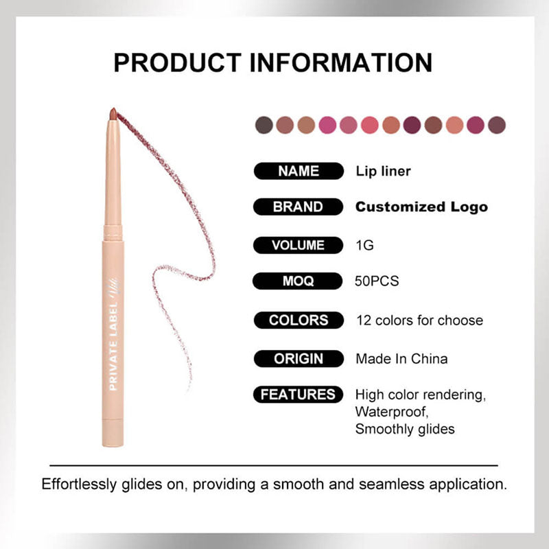 12-color Lip Liner Waterproof Long-lasting Non-removal Matte
