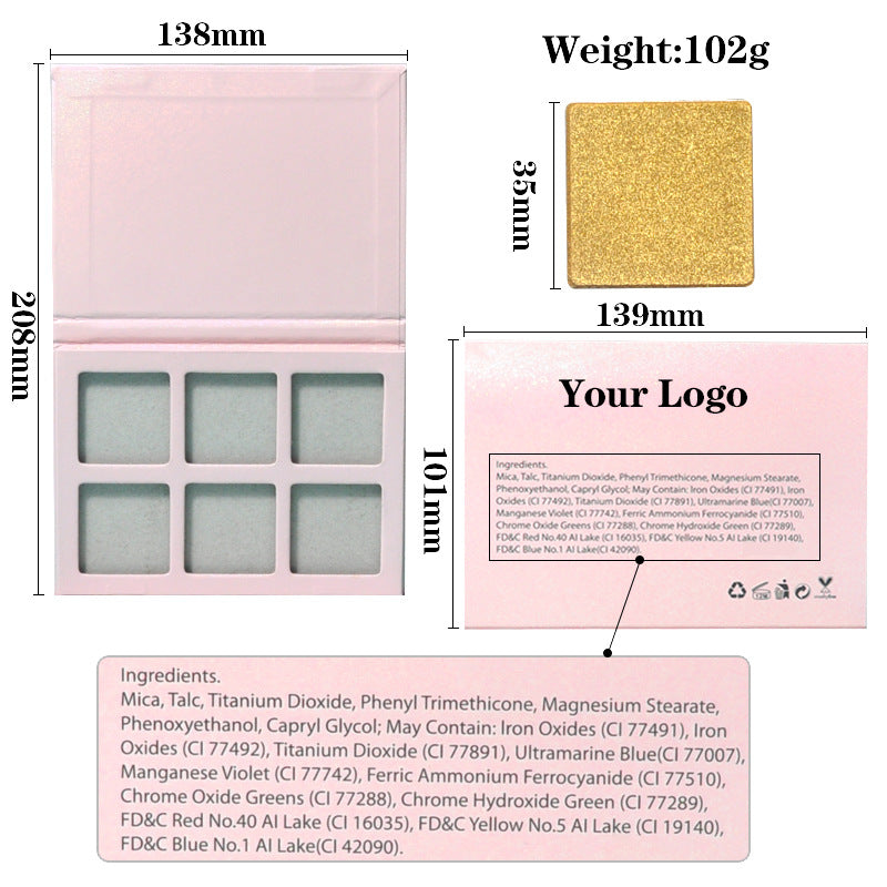 6-color DIY Highlighter Palette