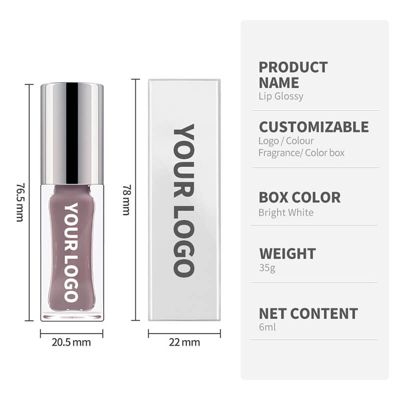 26-color Silver-black round lid square tube pearlescent Lip Gloss