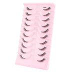 10 Pairs of Half-eye False Eyelashes with Transparent Tape