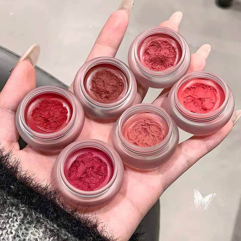 6-color Small Round Jar Mushroom Lip Mud