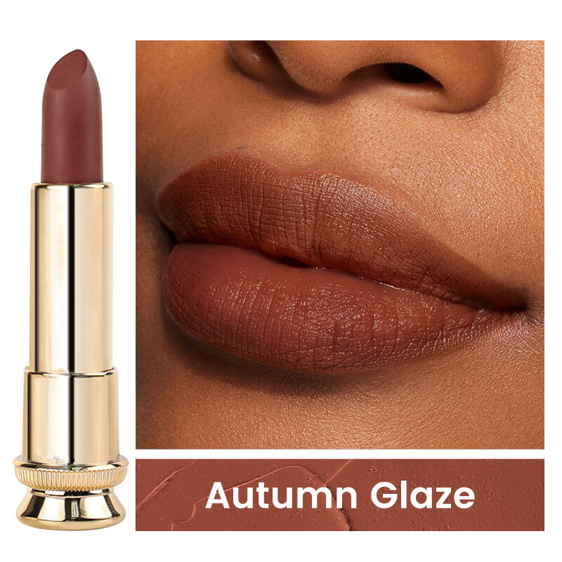 12-color Velvet Nonstick Black Gold Tube Matte Neutral Lipstick