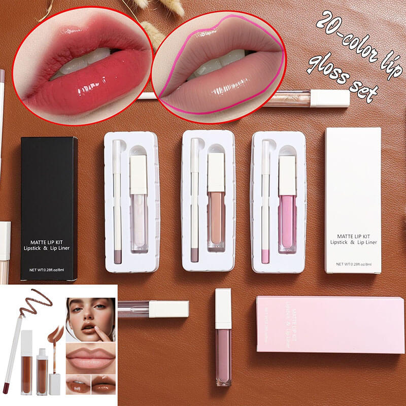20-color Lip Set for Lip Gloss & Lip Liner