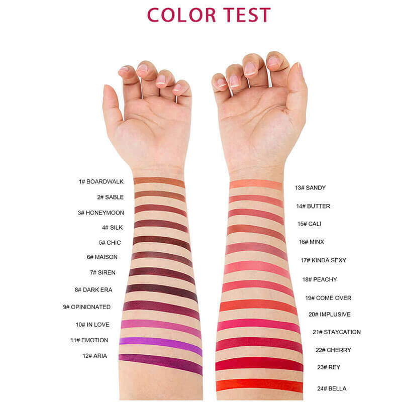 24-color Gold Round Tube Matte Lipstick