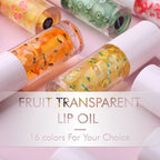 16-color Big brush Chubby tube fruit Vegan Clear Lip Oil