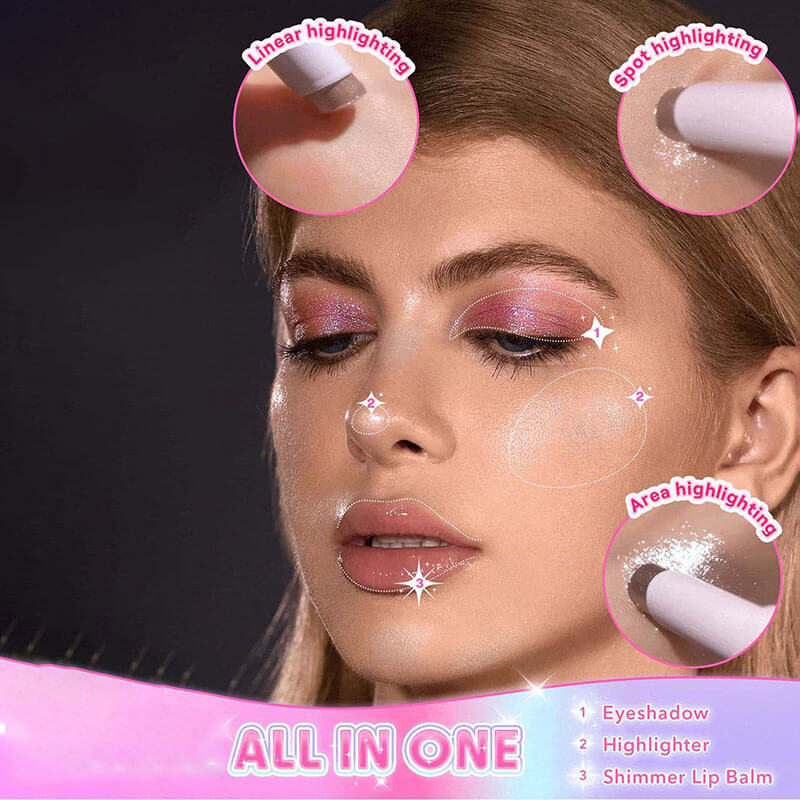 6-color Crystal Jelly Highlighter/Eyeshadow Stick