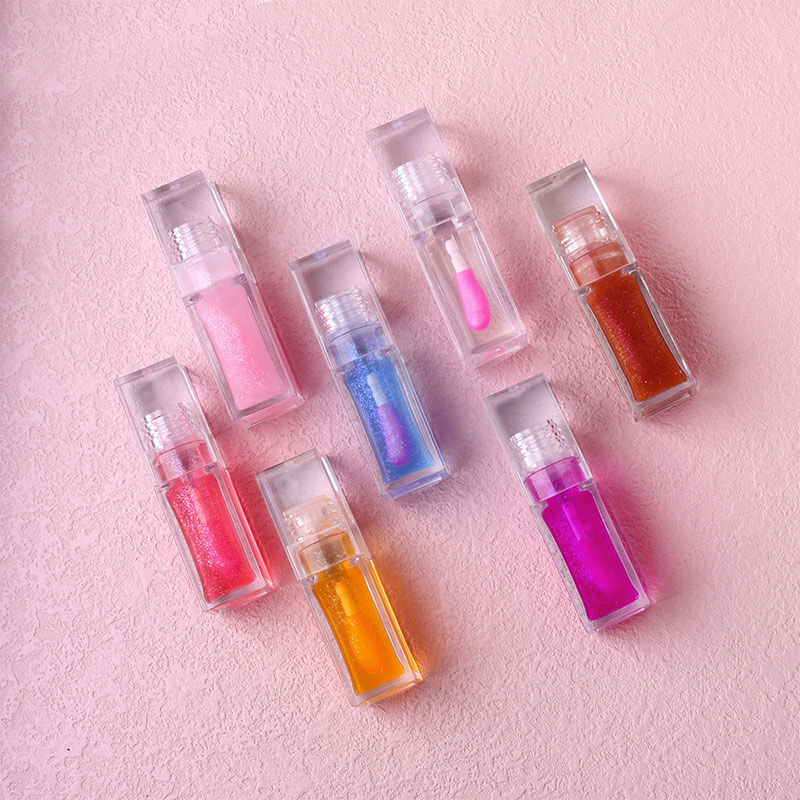 13-color Transparent Water-drop Square Tube Temperature-changing Lip Oil