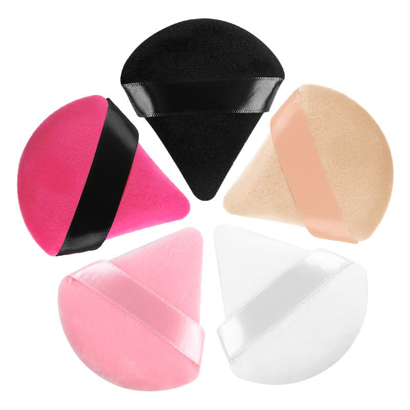 11-color Triangular Flocking Powder Puff 6pcs in box(70*65mm)