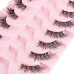 10 Pairs of Half-eye False Eyelashes with Transparent Tape