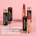 12-color Velvet Nonstick Black Gold Tube Matte Neutral Lipstick