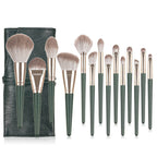 14pcs Green Cloud Makeup Brushes