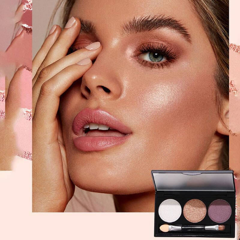 10-style of 3-color Eyeshadow Palette with Brush