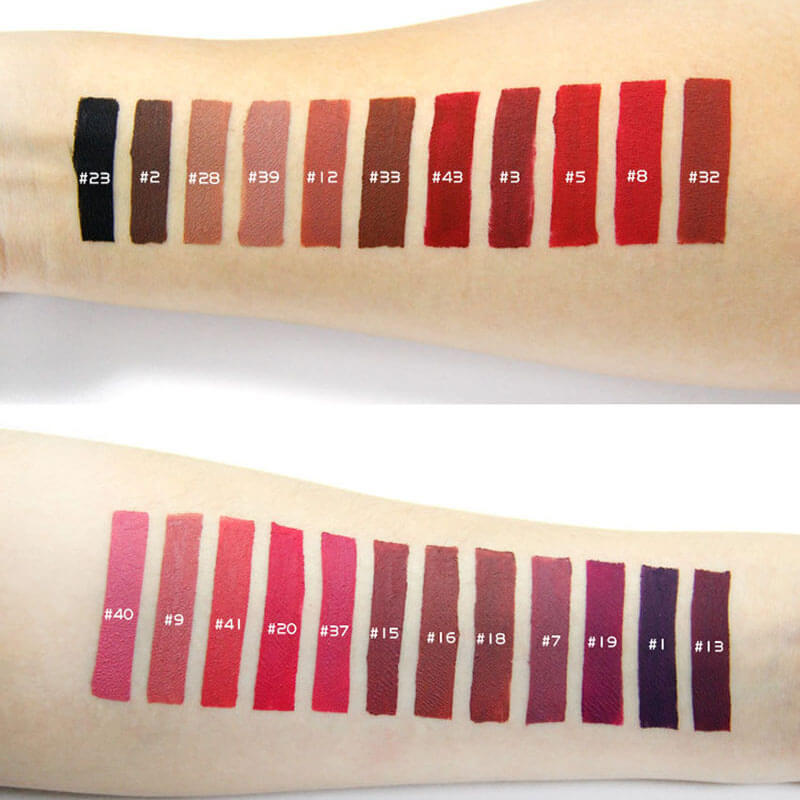 43-color Black Lid Square Tube Matte Liquid Lipsticks (#31-#43)