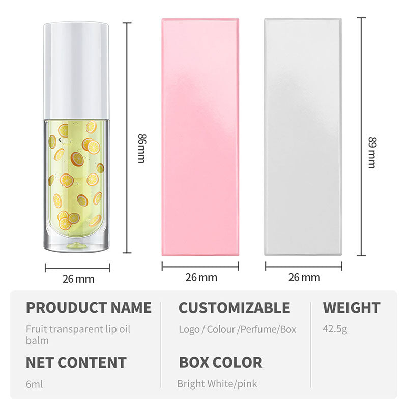 16-color Big brush Chubby tube fruit Vegan Clear Lip Oil