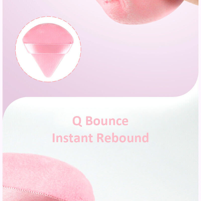 11-color Triangular Flocking Powder Puff 6pcs in box(70*65mm)