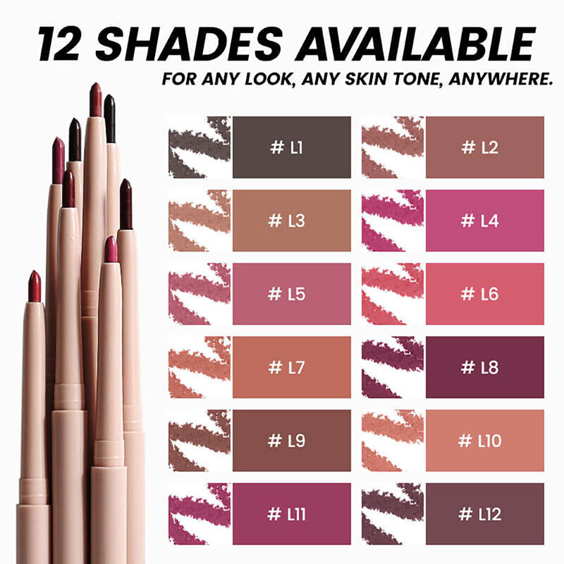 12-color Lip Liner Waterproof Long-lasting Non-removal Matte