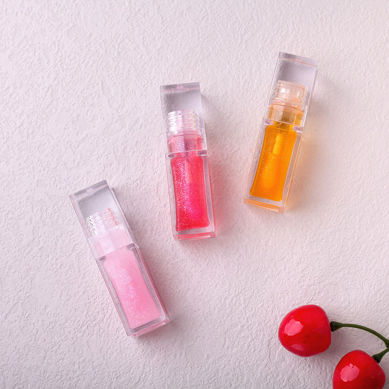 13-color Transparent Water-drop Square Tube Temperature-changing Lip Oil