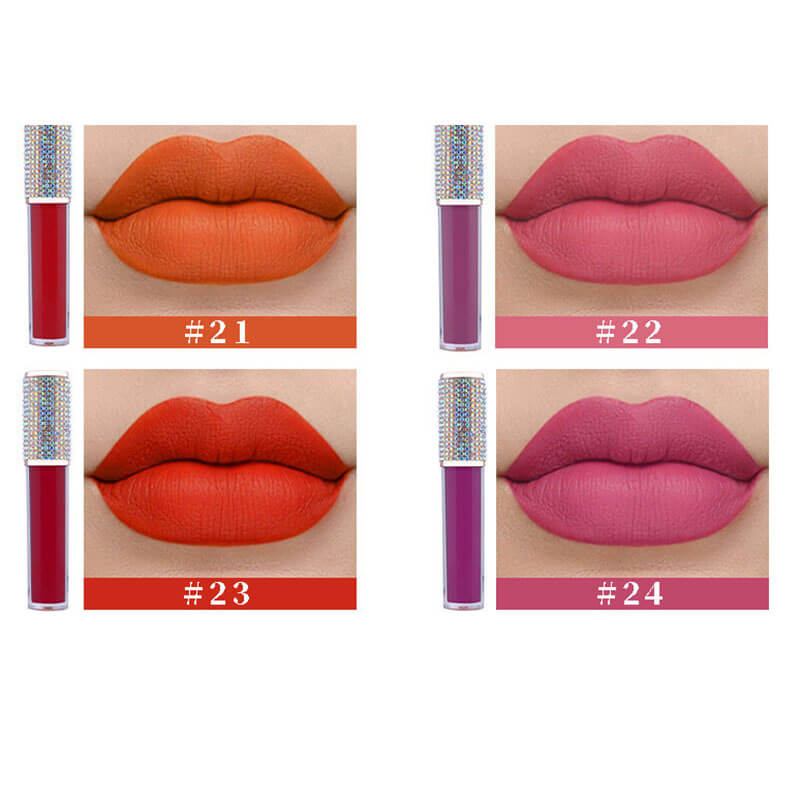 24-color Diamond Non-sticky matte liquid lipstick
