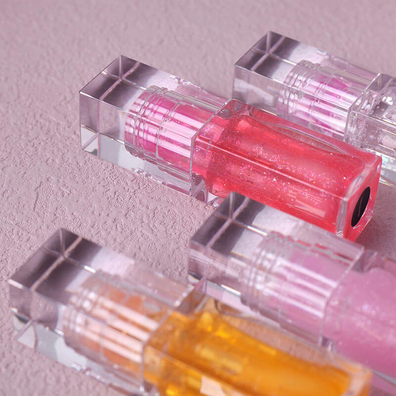 13-color Transparent Water-drop Square Tube Temperature-changing Lip Oil