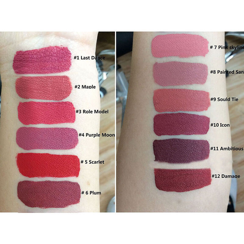 12-color Matte  Liquid Lipstick