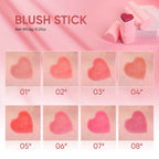 8-Color Heart-Shaped Blush Stick