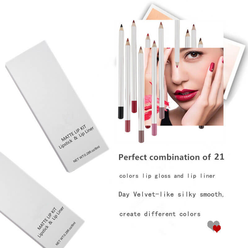 21-color Lip Set for Lipstick & Lip Liner