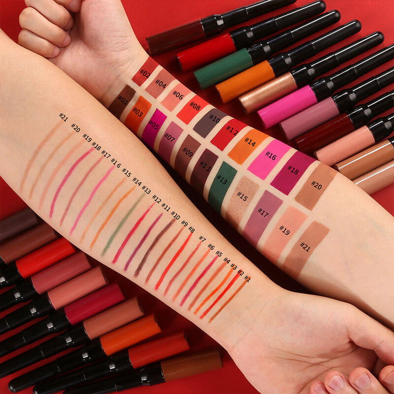 21-color Double-headed Lquid Lipstick and Lip Liner