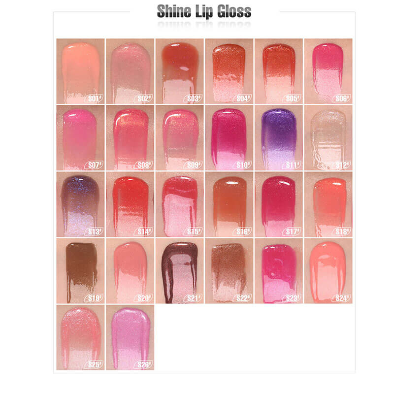 26-color Silver-black round lid square tube pearlescent Lip Gloss