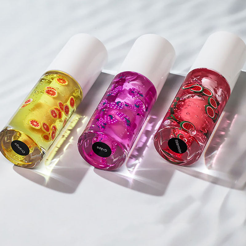 16-color Big brush Chubby tube fruit Vegan Clear Lip Oil