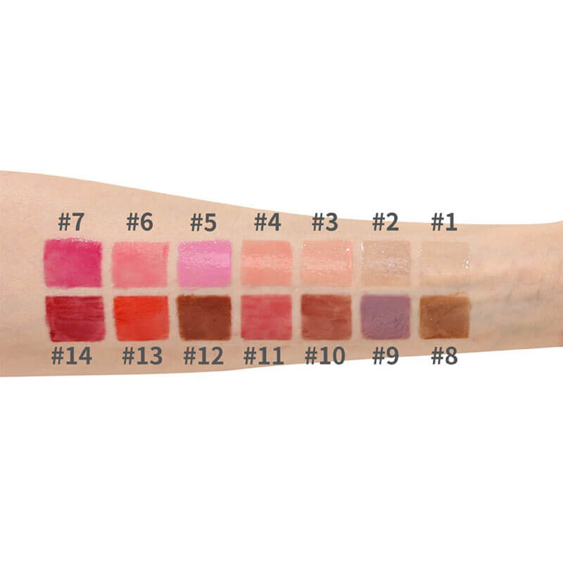 14-color Mirror Lip Gloss with Wavy Tube