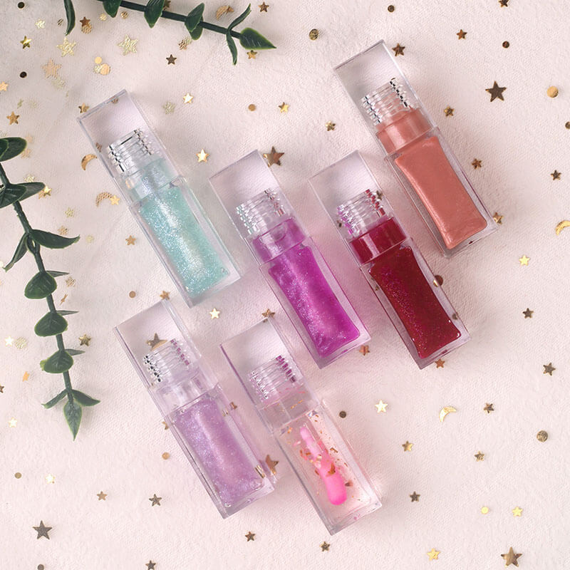13-color Transparent Water-drop Square Tube Temperature-changing Lip Oil
