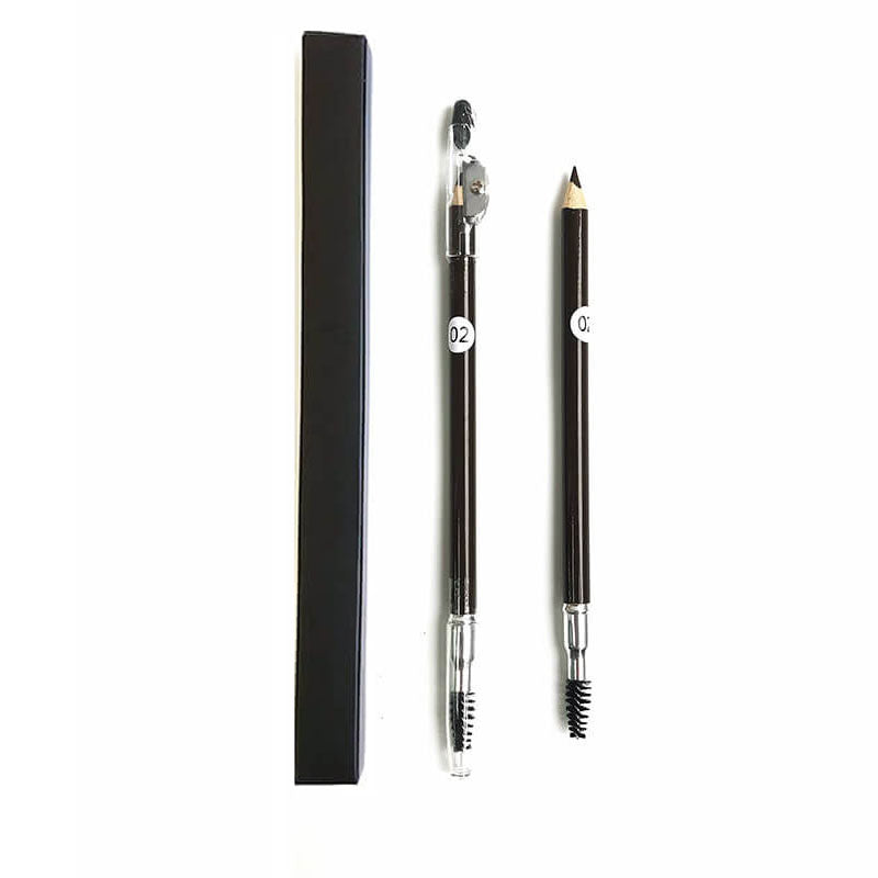 5-color Wooden Eyebrow Pencil with Eyebrow Brush and Pencil Sharpener