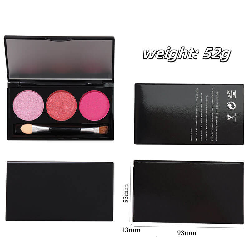 10-style of 3-color Eyeshadow Palette with Brush