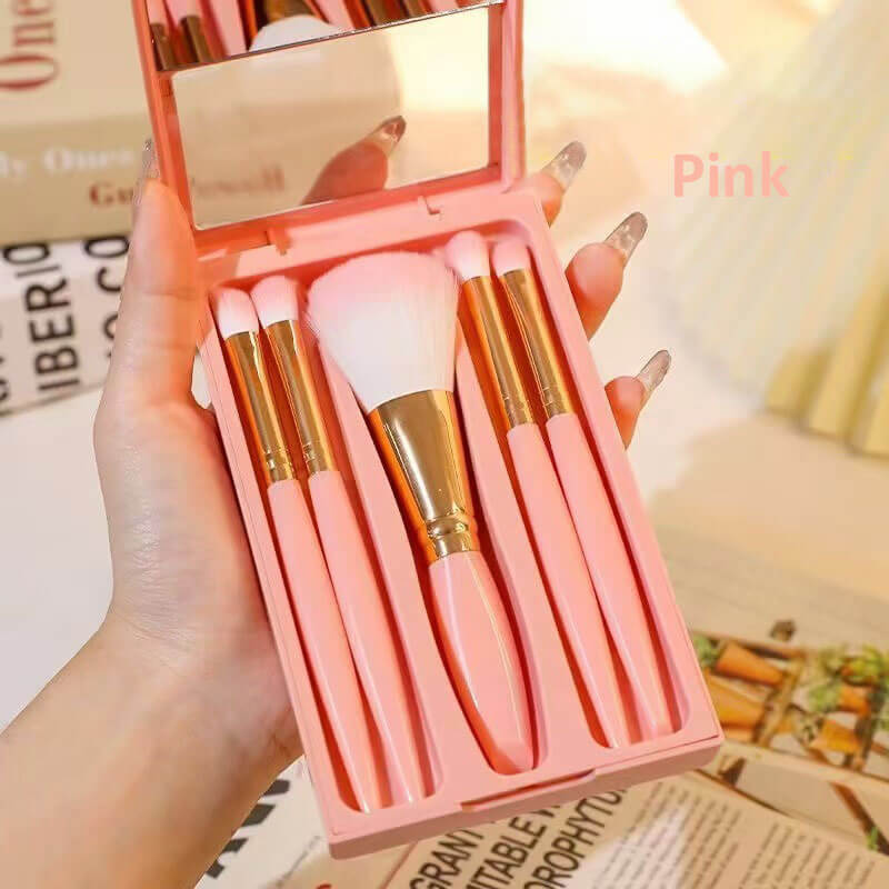 4-type of 5pcs Makeup Brushes with Mirror
