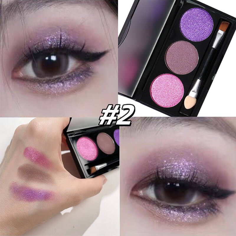 10-style of 3-color Eyeshadow Palette with Brush
