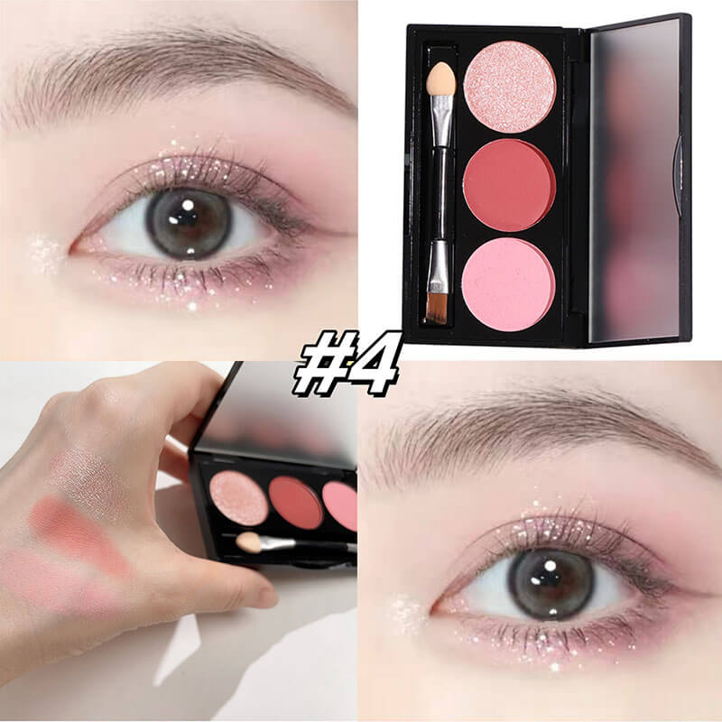 10-style of 3-color Eyeshadow Palette with Brush