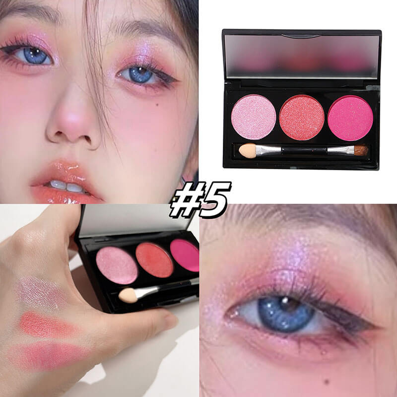 10-style of 3-color Eyeshadow Palette with Brush