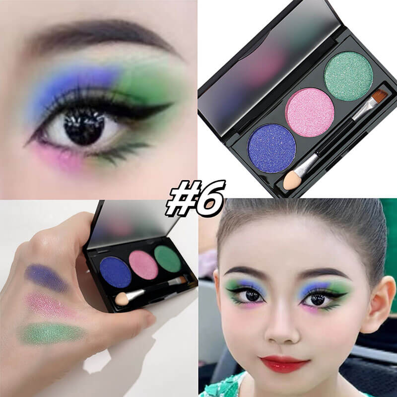 10-style of 3-color Eyeshadow Palette with Brush