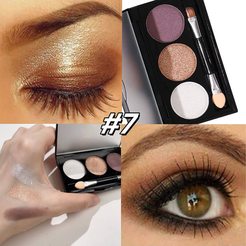 10-style of 3-color Eyeshadow Palette with Brush