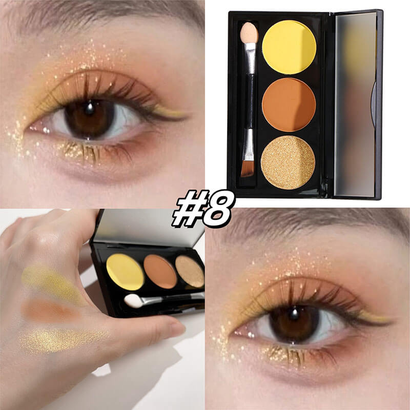 10-style of 3-color Eyeshadow Palette with Brush