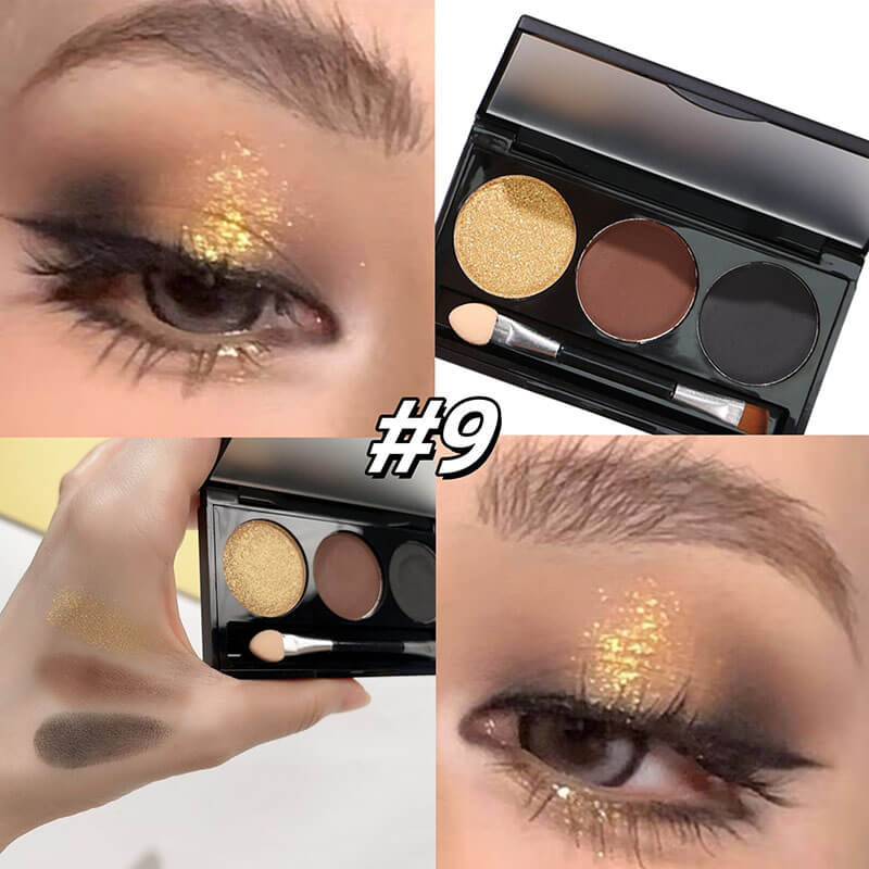 10-style of 3-color Eyeshadow Palette with Brush