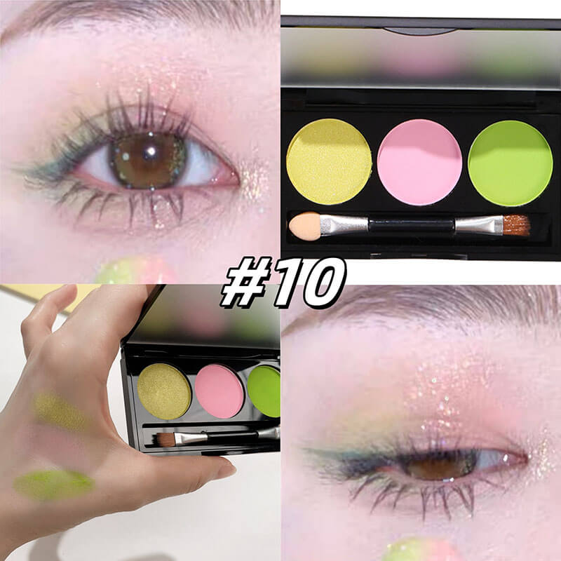 10-style of 3-color Eyeshadow Palette with Brush