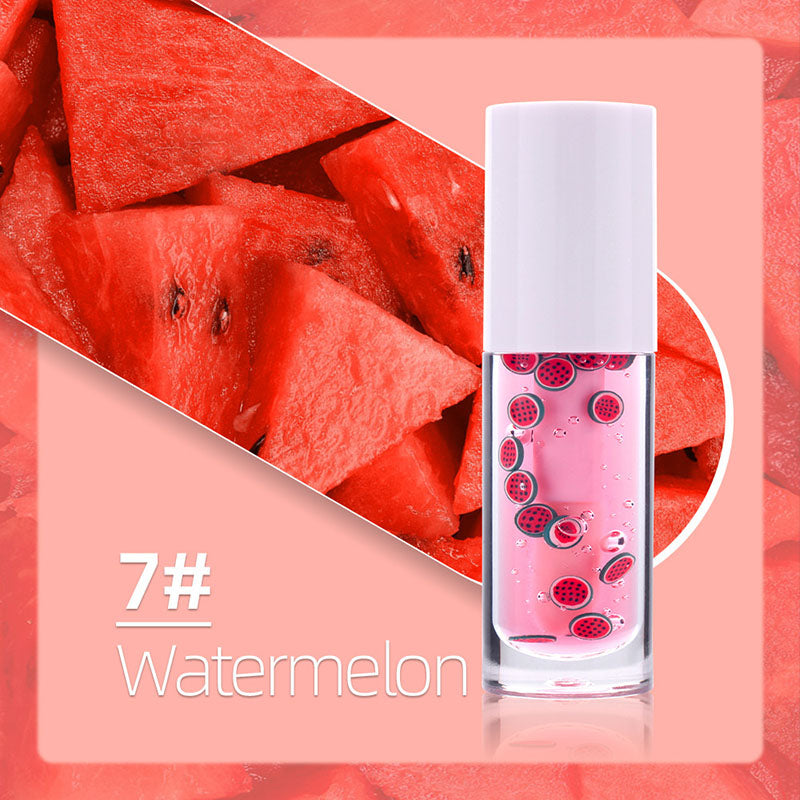 16-color Big brush Chubby tube fruit Vegan Clear Lip Oil