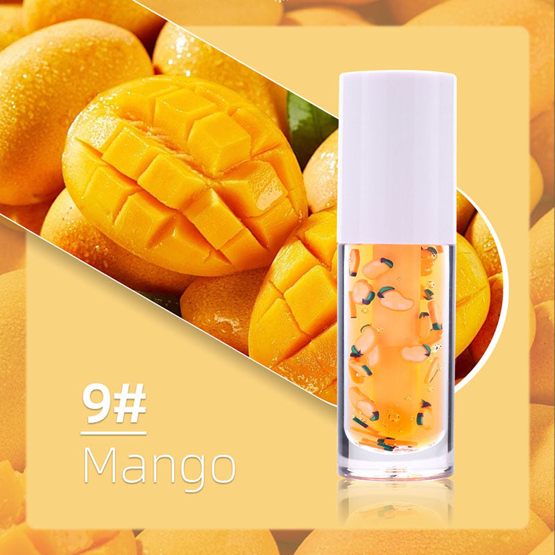 16-color Big brush Chubby tube fruit Vegan Clear Lip Oil